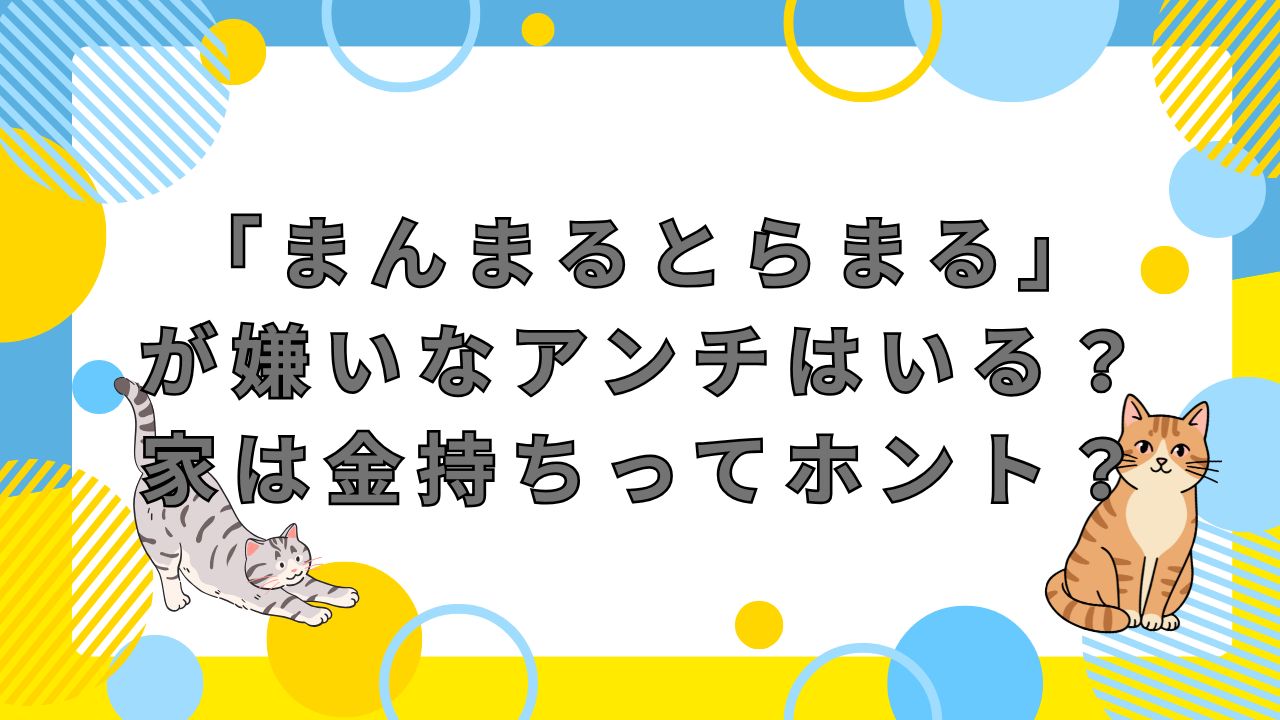 『まんまるとらまる』が嫌いなアンチはいる？家は金持ちってホント？